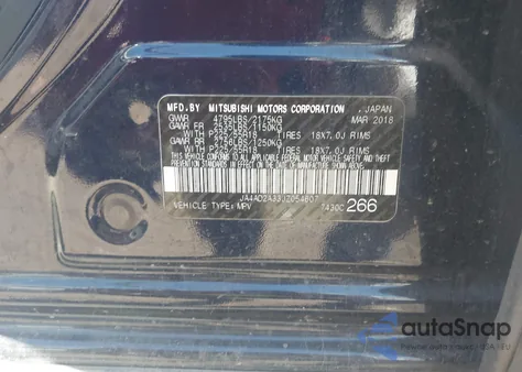 2018 Mitsubishi Outlander Es из США, поврежденный, VIN JA4AD2A33JZ054607